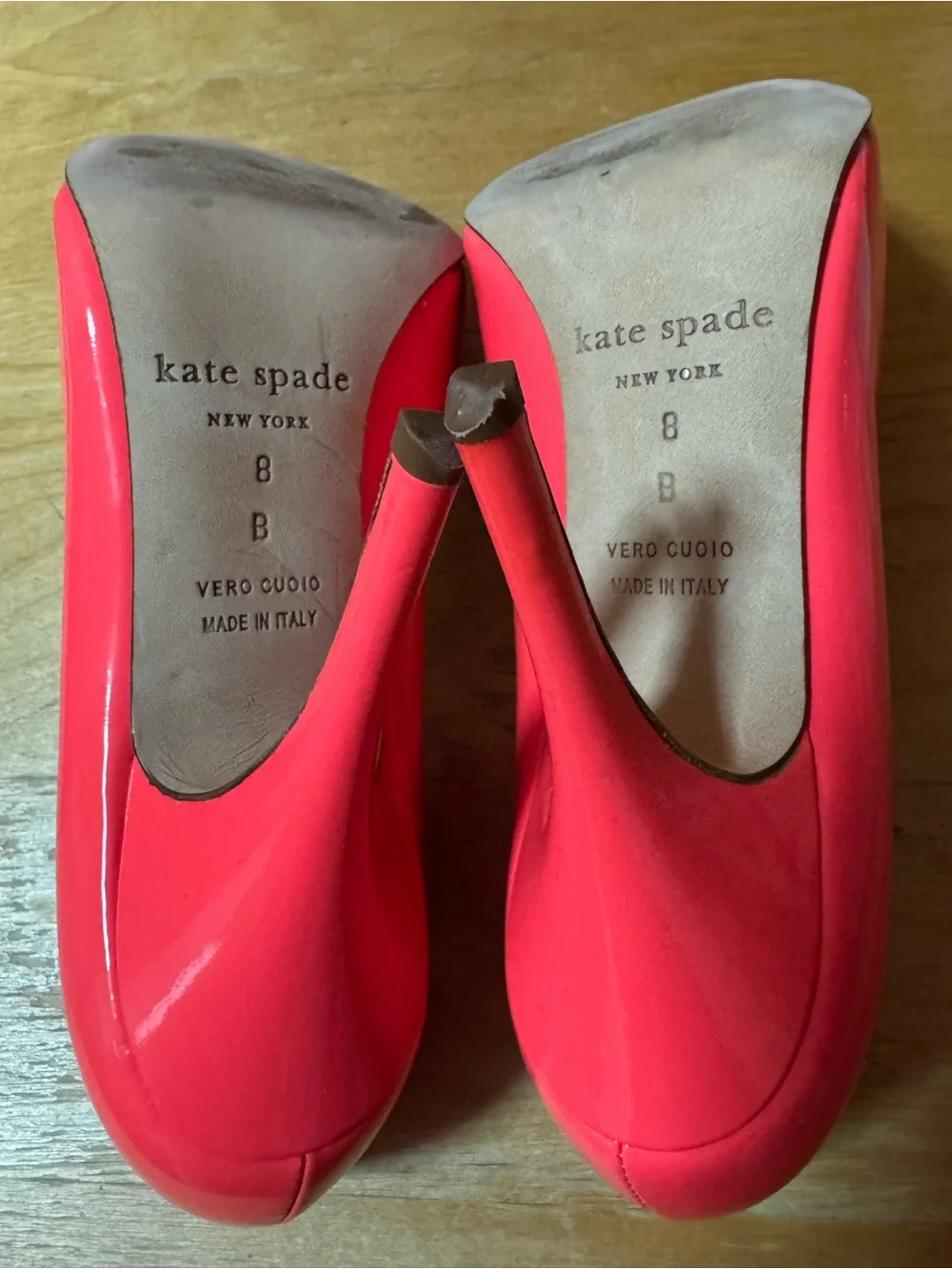 Kate Spade Geranium Pink Lilia Patent Leather Bow Pumps Size 8 - Excellent!